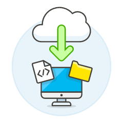 Cloud Download 4 Illustration from UX Colors Set