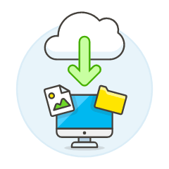 Cloud Download 6 Illustration from UX Colors Set