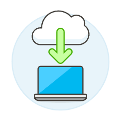 Cloud Download 8 Illustration from UX Colors Set
