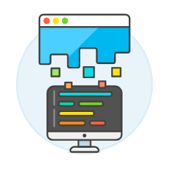 App Coding Illustration from UX Colors Set