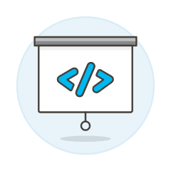 Coding Projector Illustration from UX Colors Set