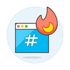 Hastag Burning Illustration from UX Colors Set