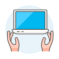 Laptop Hand 1 Illustration from UX Colors Set