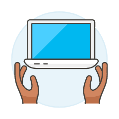 Laptop Hand 3 Illustration from UX Colors Set