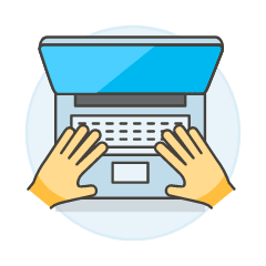 Macbook Typing 2 Illustration from UX Colors Set