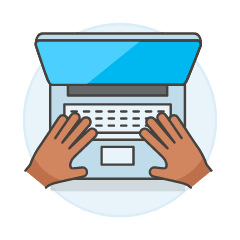 Macbook Typing 3 Illustration from UX Colors Set