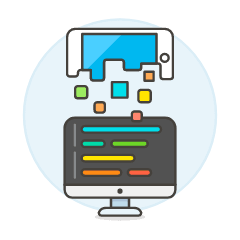 Smartphone Coding Illustration from UX Colors Set