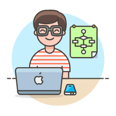 Developer Flowchart 5 Illustration from UX Colors Set