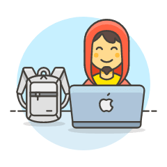 Hacker Backpack 3 Illustration from UX Colors Set