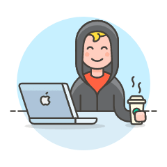 Hacker Chillout 1 Illustration from UX Colors Set