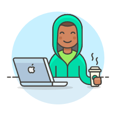 Hacker Chillout 2 Illustration from UX Colors Set