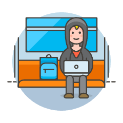 Hacker Working 1 1 Illustration from UX Colors Set