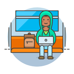 Hacker Working 1 2 Illustration from UX Colors Set