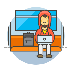 Hacker Working 1 3 Illustration from UX Colors Set