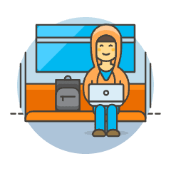 Hacker Working 1 5 Illustration from UX Colors Set