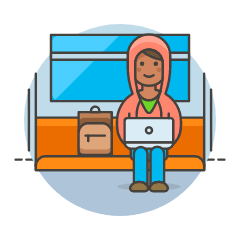 Hacker Working 1 6 Illustration from UX Colors Set