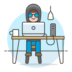 Hacker Working 2 1 Illustration from UX Colors Set