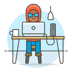 Hacker Working 2 3 Illustration from UX Colors Set