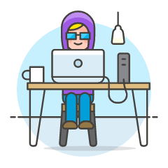 Hacker Working 2 4 Illustration from UX Colors Set