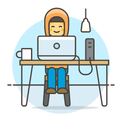 Hacker Working 2 5 Illustration from UX Colors Set