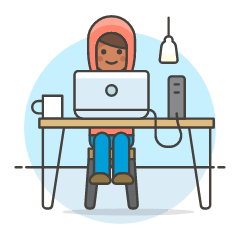 Hacker Working 2 6 Illustration from UX Colors Set