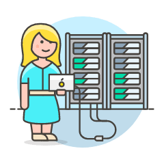 Server Technician 4 Illustration from UX Colors Set