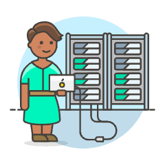 Server Technician 6 Illustration from UX Colors Set
