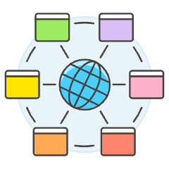 Global Network Illustration from UX Colors Set