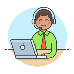 Customer Service Laptop 3 Illustration from UX Colors Set