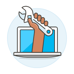 Tech Support Laptop 3 Illustration from UX Colors Set