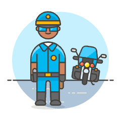 Police Bike 3 Illustration from UX Colors Set