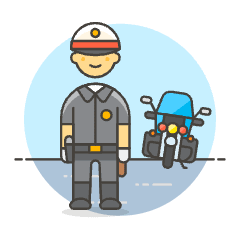 Police Bike 5 Illustration from UX Colors Set