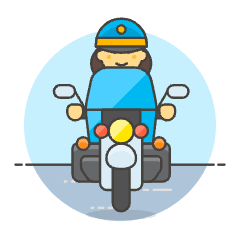 Police Biking 6 Illustration from UX Colors Set