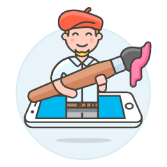 Graphic Designer 1 Illustration from UX Colors Set