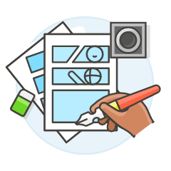 Storyboard Drawing 2 3 Illustration from UX Colors Set