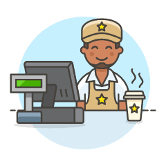 Coffee Shop Cashier 1 2 Illustration from UX Colors Set