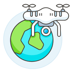 Camera Drone 4 Illustration from UX Colors Set