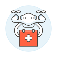 Medical Delivery Drone Illustration from UX Colors Set