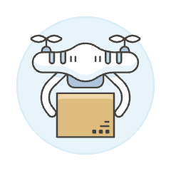 Shipping Drone Illustration from UX Colors Set