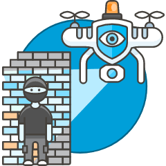 Security Drone 3 Illustration from UX Colors Set