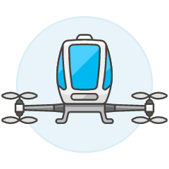 Taxi Drone 2 Illustration from UX Colors Set