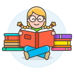 Bookworm 3 4 Illustration from UX Colors Set