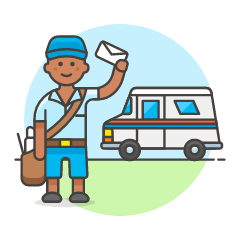 Postman Van 3 Illustration from UX Colors Set