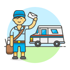 Postman Van 5 Illustration from UX Colors Set