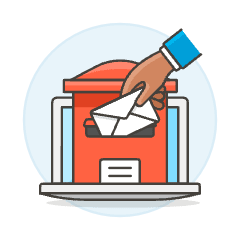 Email Send Redbox 3 Illustration from UX Colors Set