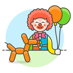 Clown Balloons Illustration from UX Colors Set