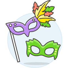Party Mask Fancy Illustration from UX Colors Set
