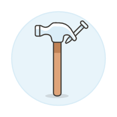 Hammer Nail Illustration from UX Colors Set