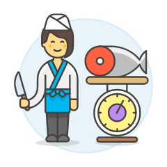 Fish Vendor 6 Illustration from UX Colors Set