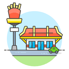 Fastfood Restaurant Illustration from UX Colors Set